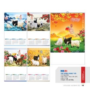 Lịch Treo Tường Nẹp Thiếc 2027 NB Mẫu NB264 (18 x 28 cm) Cung Cấp Lịch Tết Doanh Nghiệp Hà Nội in logo doanh nghiệp quà tặng Tết tại Quà Tặng Miền Bắc