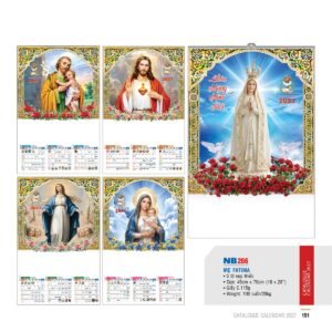 Lịch Treo Tường Nẹp Thiếc 2027 NB Mẫu NB266 (18 x 28 cm) Cung Cấp Lịch Tết Doanh Nghiệp Hà Nội in logo doanh nghiệp quà tặng Tết tại Quà Tặng Miền Bắc