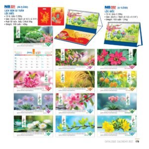 Lịch Để Bàn 2027 NB Mẫu NB332 (16 x 24 cm) Cung Cấp Lịch Tết Doanh Nghiệp Hà Nội in logo doanh nghiệp quà tặng Tết tại Quà Tặng Miền Bắc