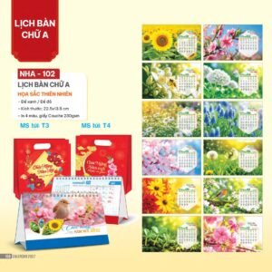 Lịch Bàn Chữ A 2027 NHA Mẫu NHA102 (17 x 19 cm) Cung Cấp Lịch Tết Doanh Nghiệp Hà Nội in logo doanh nghiệp quà tặng Tết tại Quà Tặng Miền Bắc