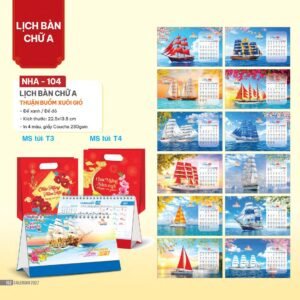 Lịch Bàn Chữ A 2027 NHA Mẫu NHA104 - Thuận Buồm Xuôi Gió (17 x 19 cm) Cung Cấp Lịch Tết Doanh Nghiệp Hà Nội in logo doanh nghiệp quà tặng Tết tại Quà Tặng Miền Bắc