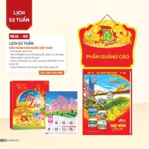 Lịch 52 Tuần 2027 NHA Mẫu NHA46 (30 x 41cm) Cung Cấp Lịch Tết Doanh Nghiệp Hà Nội in logo doanh nghiệp quà tặng Tết tại Quà Tặng Miền Bắc
