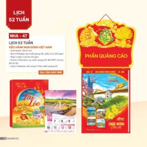 Lịch 52 Tuần 2027 NHA Mẫu NHA47 (30 x 41cm) Cung Cấp Lịch Tết Doanh Nghiệp Hà Nội in logo doanh nghiệp quà tặng Tết tại Quà Tặng Miền Bắc