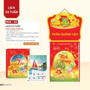 Lịch 52 Tuần 2027 NHA Mẫu NHA49 (30 x 41cm) Cung Cấp Lịch Tết Doanh Nghiệp Hà Nội in logo doanh nghiệp quà tặng Tết tại Quà Tặng Miền Bắc