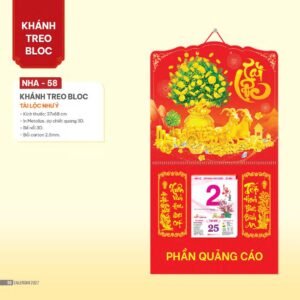 Lịch Bloc 2027 NHA Mẫu NHA58 (37 x 68cm) Cung Cấp Lịch Tết Doanh Nghiệp Hà Nội in logo doanh nghiệp quà tặng Tết tại Quà Tặng Miền Bắc