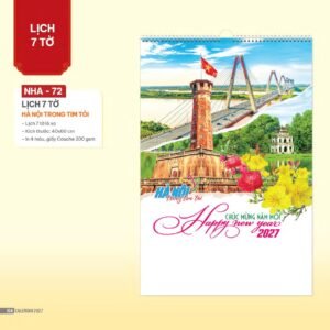 Lịch Treo Tường Lò Xo 2027 NHA Mẫu NHA72 (40 x 60cm) Cung Cấp Lịch Tết Doanh Nghiệp Hà Nội in logo doanh nghiệp quà tặng Tết tại Quà Tặng Miền Bắc