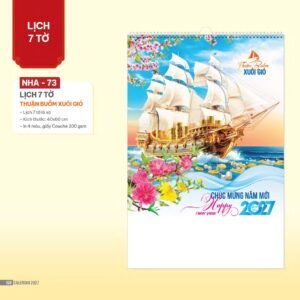 Lịch Treo Tường Lò Xo 2027 NHA Mẫu NHA73 - Thuận Buồm Xuôi Gió (40 x 60cm) Cung Cấp Lịch Tết Doanh Nghiệp Hà Nội in logo doanh nghiệp quà tặng Tết tại Quà Tặng Miền Bắc