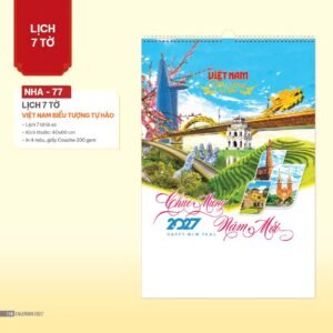 Lịch Treo Tường Lò Xo 2027 NHA Mẫu NHA77 (40 x 60cm) Cung Cấp Lịch Tết Doanh Nghiệp Hà Nội in logo doanh nghiệp quà tặng Tết tại Quà Tặng Miền Bắc