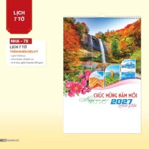 Lịch Treo Tường Lò Xo 2027 NHA Mẫu NHA78 (40 x 60cm) Cung Cấp Lịch Tết Doanh Nghiệp Hà Nội in logo doanh nghiệp quà tặng Tết tại Quà Tặng Miền Bắc