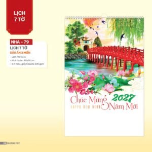 Lịch Treo Tường Lò Xo 2027 NHA Mẫu NHA79 (40 x 60cm) Cung Cấp Lịch Tết Doanh Nghiệp Hà Nội in logo doanh nghiệp quà tặng Tết tại Quà Tặng Miền Bắc