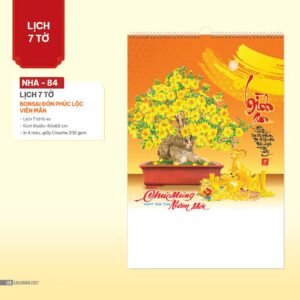 Lịch Treo Tường Lò Xo 2027 NHA Mẫu NHA84 (40 x 60cm) Cung Cấp Lịch Tết Doanh Nghiệp Hà Nội in logo doanh nghiệp quà tặng Tết tại Quà Tặng Miền Bắc