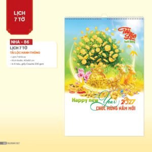 Lịch Treo Tường Lò Xo 2027 NHA Mẫu NHA86 (40 x 60cm) Cung Cấp Lịch Tết Doanh Nghiệp Hà Nội in logo doanh nghiệp quà tặng Tết tại Quà Tặng Miền Bắc