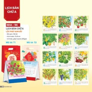 Lịch Bàn Chữ A 2027 NHA Mẫu NHA96 (17 x 19cm) Cung Cấp Lịch Tết Doanh Nghiệp Hà Nội in logo doanh nghiệp quà tặng Tết tại Quà Tặng Miền Bắc