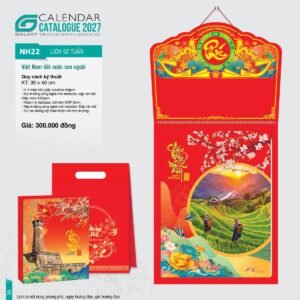 Lịch 52 Tuần 2027 NH Mẫu NH22 (30 x 40cm) Cung Cấp Lịch Tết Doanh Nghiệp Hà Nội in logo doanh nghiệp quà tặng Tết tại Quà Tặng Miền Bắc