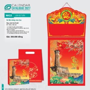 Lịch 52 Tuần 2027 NH Mẫu NH23 (30 x 40cm) Cung Cấp Lịch Tết Doanh Nghiệp Hà Nội in logo doanh nghiệp quà tặng Tết tại Quà Tặng Miền Bắc