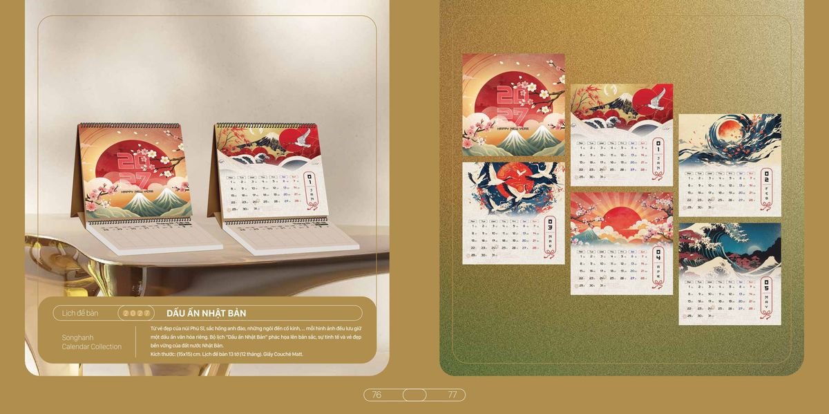 Lịch Bloc Cao Cấp SH 2027 SH33 Cung Cấp Lịch Tết Doanh Nghiệp Hà Nội