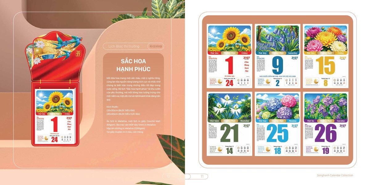 Lịch Bloc Cao Cấp SH 2027 SH44 Cung Cấp Lịch Tết Doanh Nghiệp Hà Nội