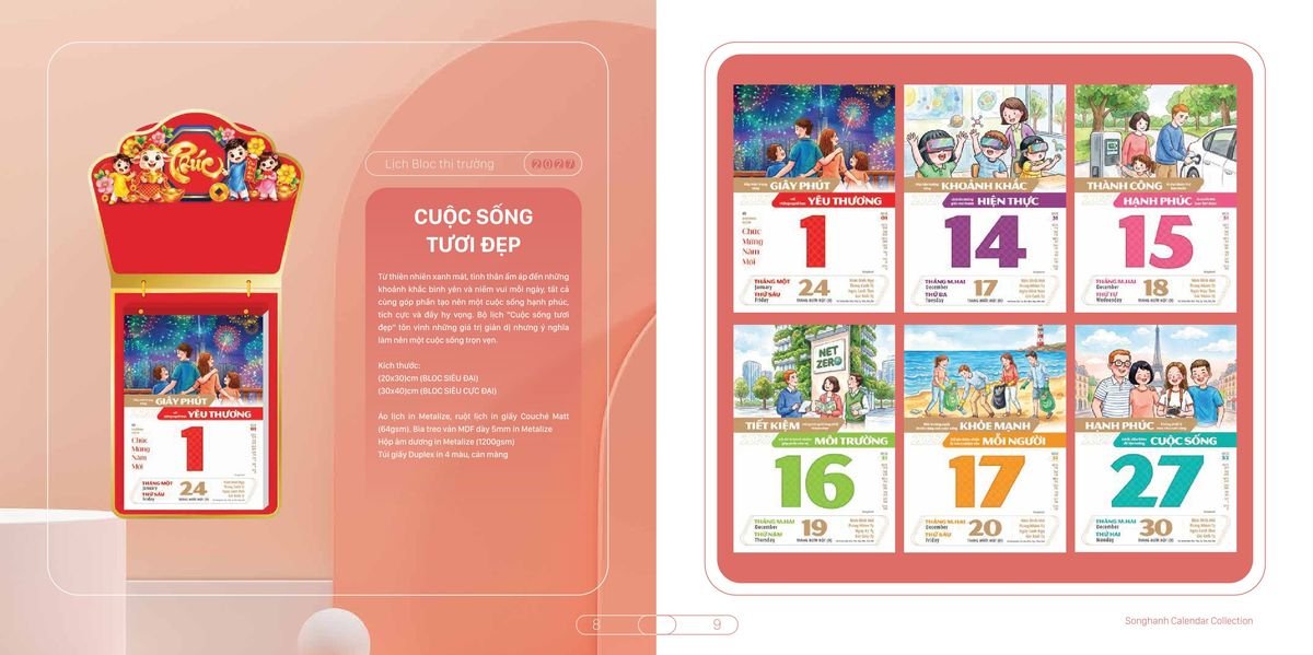 Lịch Bloc Cao Cấp SH 2027 SH45 Cung Cấp Lịch Tết Doanh Nghiệp Hà Nội
