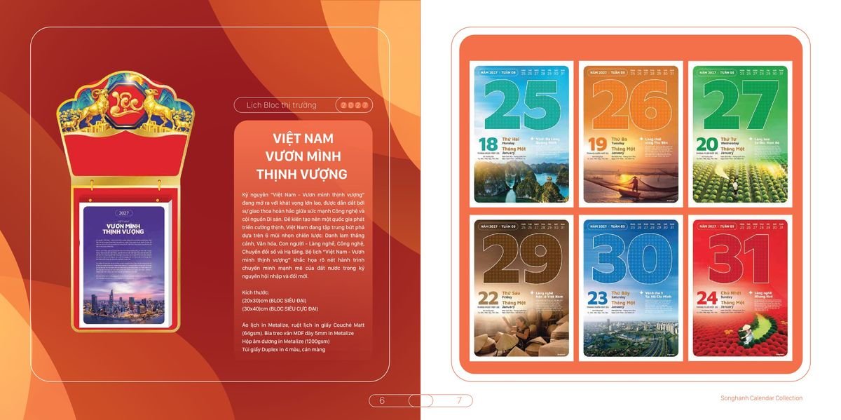 Lịch Bloc Cao Cấp SH 2027 SH46 Cung Cấp Lịch Tết Doanh Nghiệp Hà Nội