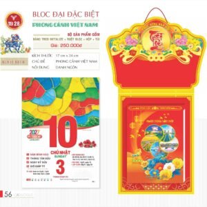 Lịch Bloc Đại Đặc Biệt 2027 TD Mẫu TD28 (29 x 41 cm) Cung Cấp Lịch Tết Doanh Nghiệp Hà Nội in logo doanh nghiệp quà tặng Tết tại Quà Tặng Miền Bắc