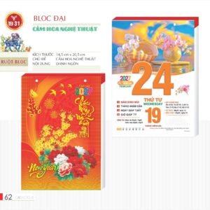 Lịch Bloc 2027 TD Mẫu TD31 (29 x 41 cm) Cung Cấp Lịch Tết Doanh Nghiệp Hà Nội in logo doanh nghiệp quà tặng Tết tại Quà Tặng Miền Bắc