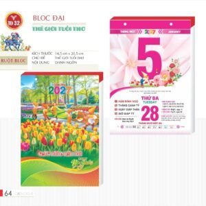 Lịch Bloc 2027 TD Mẫu TD32 (29 x 41 cm) Cung Cấp Lịch Tết Doanh Nghiệp Hà Nội in logo doanh nghiệp quà tặng Tết tại Quà Tặng Miền Bắc