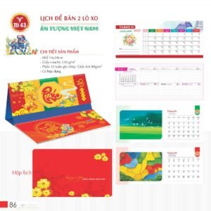 Lịch Để Bàn 2027 TD Mẫu TD43 (14 x 24cm) Cung Cấp Lịch Tết Doanh Nghiệp Hà Nội in logo doanh nghiệp quà tặng Tết tại Quà Tặng Miền Bắc