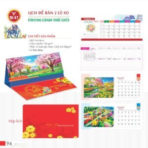 Lịch Để Bàn 2027 TD Mẫu TD47 (14 x 24cm) Cung Cấp Lịch Tết Doanh Nghiệp Hà Nội in logo doanh nghiệp quà tặng Tết tại Quà Tặng Miền Bắc