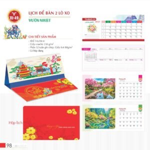 Lịch Để Bàn 2027 TD Mẫu TD49 (14 x 24cm) Cung Cấp Lịch Tết Doanh Nghiệp Hà Nội in logo doanh nghiệp quà tặng Tết tại Quà Tặng Miền Bắc