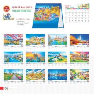 Lịch Bàn Chữ A 2027 TD Mẫu TD56 (19 x 19cm) Cung Cấp Lịch Tết Doanh Nghiệp Hà Nội in logo doanh nghiệp quà tặng Tết tại Quà Tặng Miền Bắc