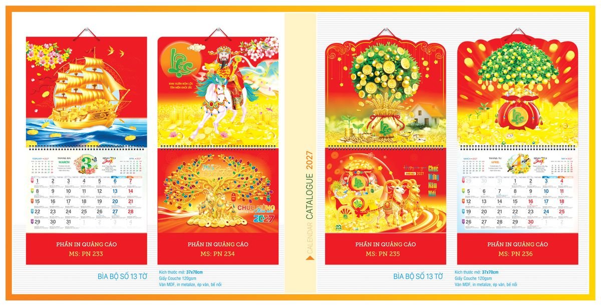 Lịch 13 Tờ Tân Phương Nam TPN13T02 Cung Cấp Lịch Tết Doanh Nghiệp Hà Nội
