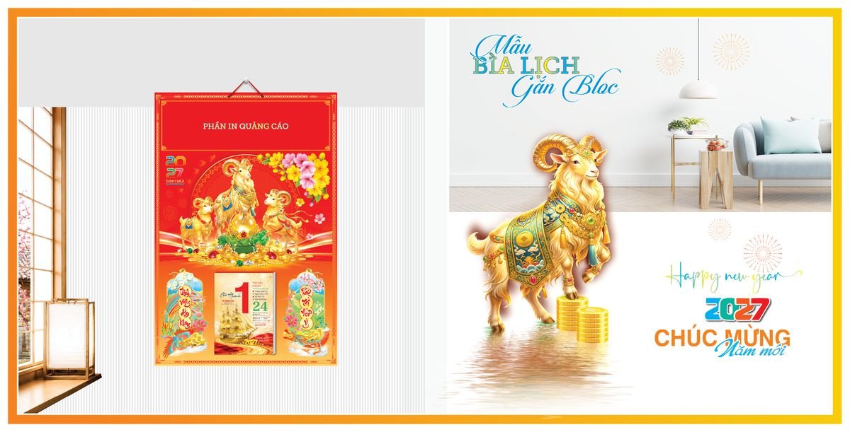Bìa Lịch Treo Gắn Bloc TPNBIA01 Cung Cấp Lịch Tết Doanh Nghiệp Hà Nội