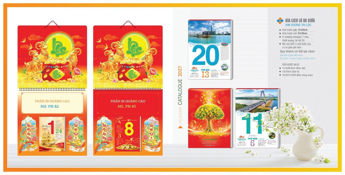 Bìa Lịch Treo Gắn Bloc TPNBIA04 Cung Cấp Lịch Tết Doanh Nghiệp Hà Nội