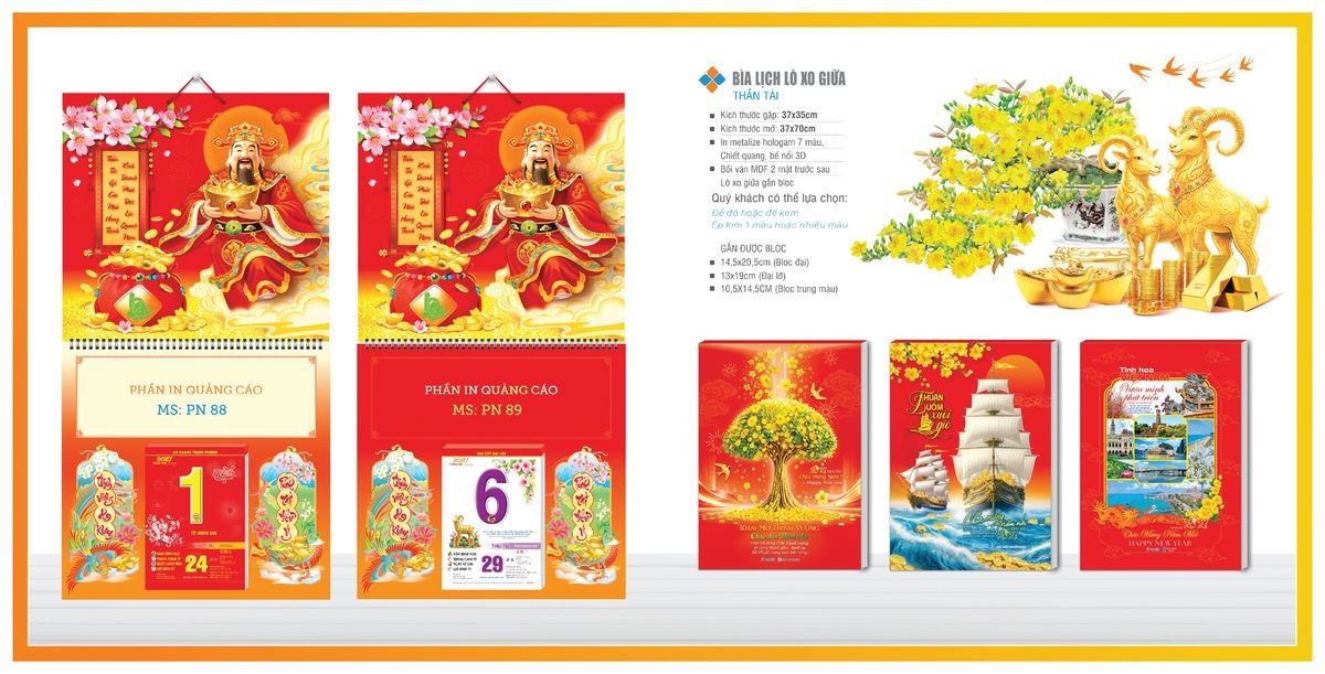 Bìa Lịch Treo Gắn Bloc TPNBIA07 Cung Cấp Lịch Tết Doanh Nghiệp Hà Nội