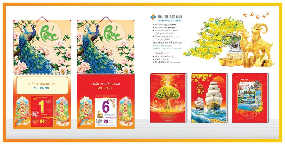 Bìa Lịch Treo Gắn Bloc TPNBIA08 Cung Cấp Lịch Tết Doanh Nghiệp Hà Nội