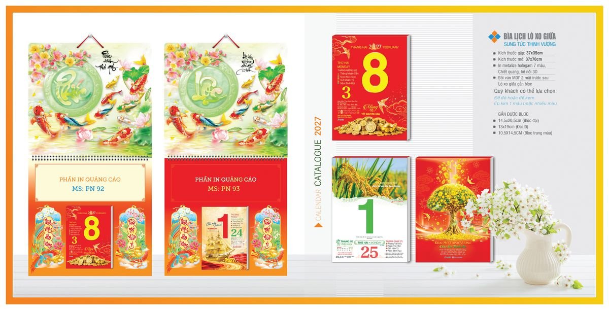 Bìa Lịch Treo Gắn Bloc TPNBIA09 Cung Cấp Lịch Tết Doanh Nghiệp Hà Nội