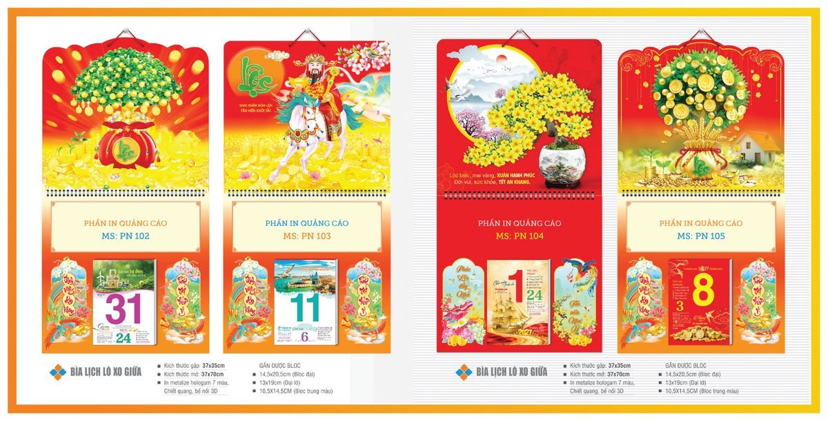 Bìa Lịch Treo Gắn Bloc TPNBIA13 Cung Cấp Lịch Tết Doanh Nghiệp Hà Nội