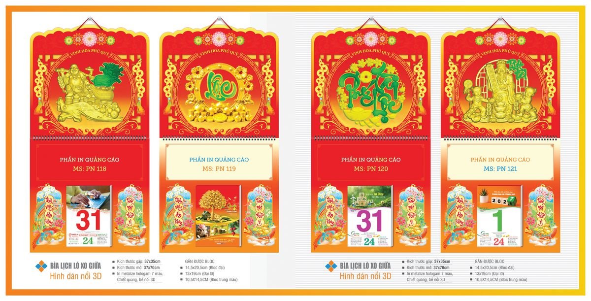 Bìa Lịch Treo Gắn Bloc TPNBIA17 Cung Cấp Lịch Tết Doanh Nghiệp Hà Nội