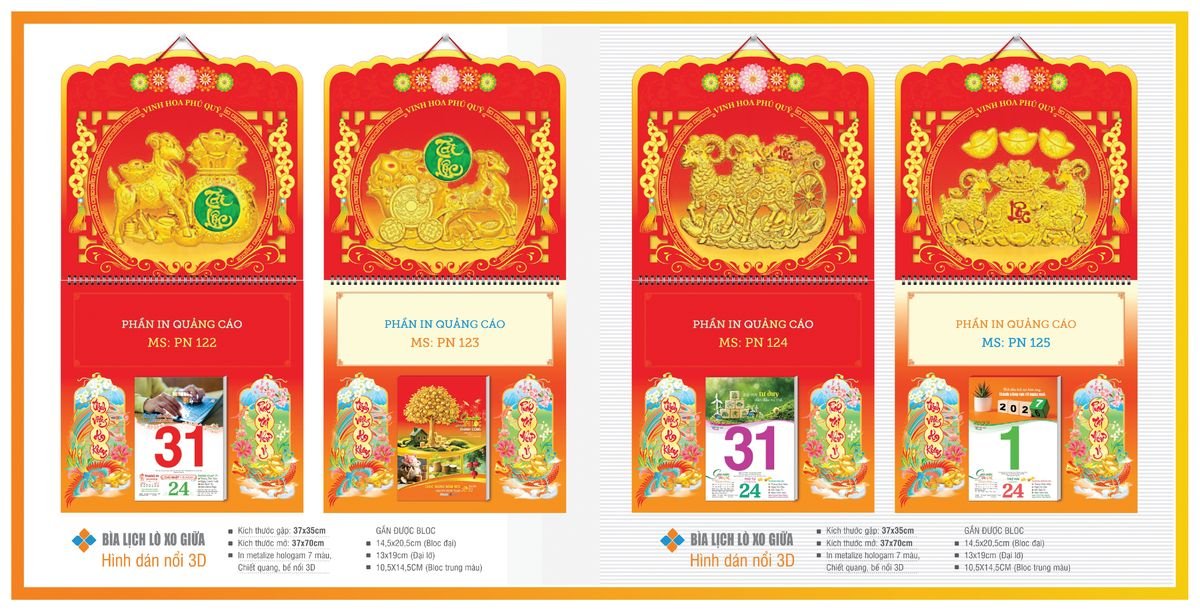 Bìa Lịch Treo Gắn Bloc TPNBIA18 Cung Cấp Lịch Tết Doanh Nghiệp Hà Nội
