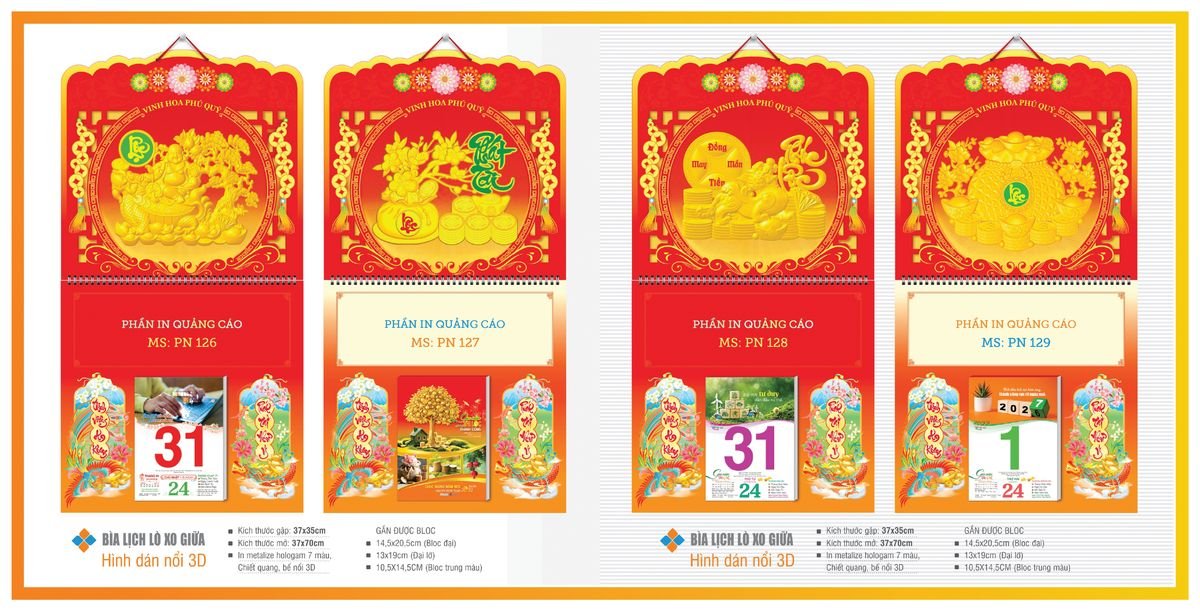 Bìa Lịch Treo Gắn Bloc TPNBIA19 Cung Cấp Lịch Tết Doanh Nghiệp Hà Nội