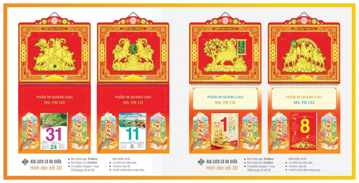 Bìa Lịch Treo Gắn Bloc TPNBIA20 Cung Cấp Lịch Tết Doanh Nghiệp Hà Nội