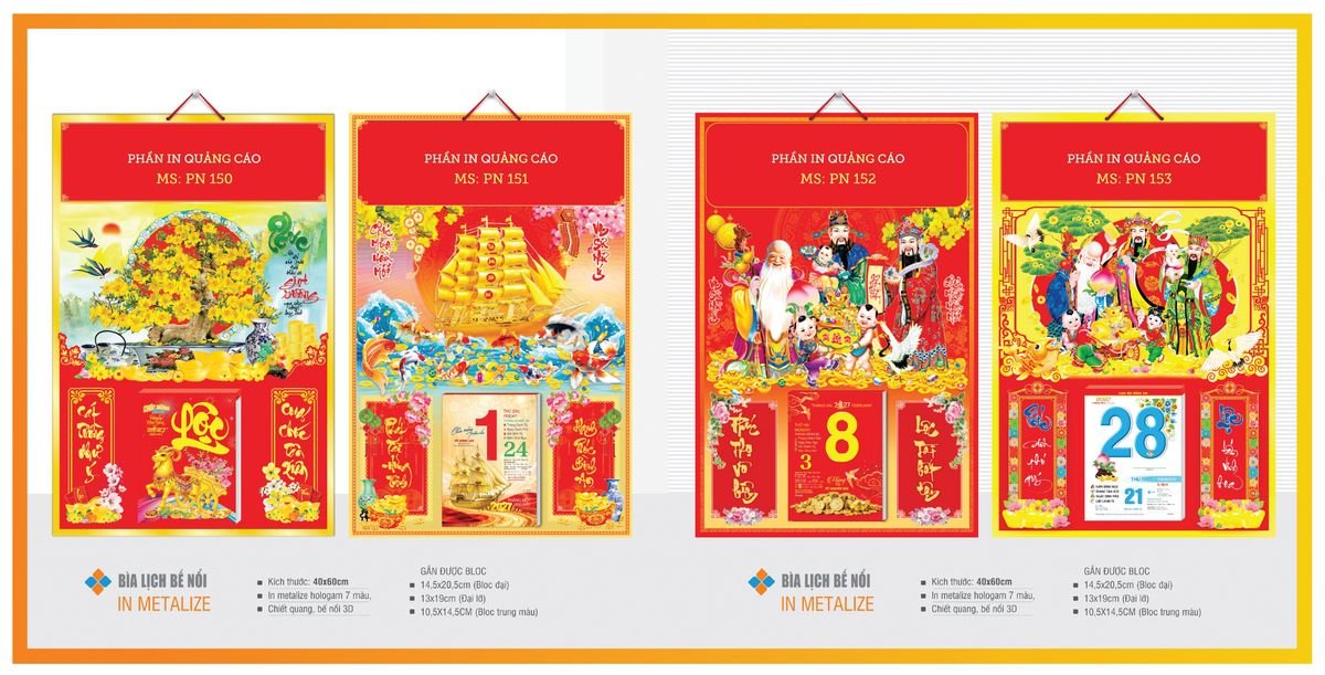 Bìa Lịch Treo Gắn Bloc TPNBIA25 Cung Cấp Lịch Tết Doanh Nghiệp Hà Nội