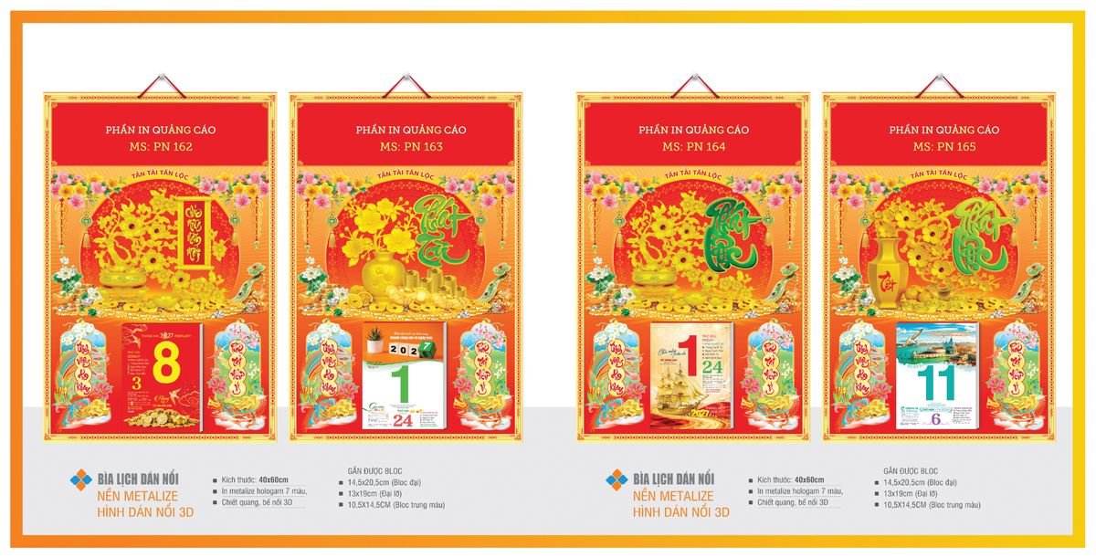 Bìa Lịch Treo Gắn Bloc TPNBIA28 Cung Cấp Lịch Tết Doanh Nghiệp Hà Nội
