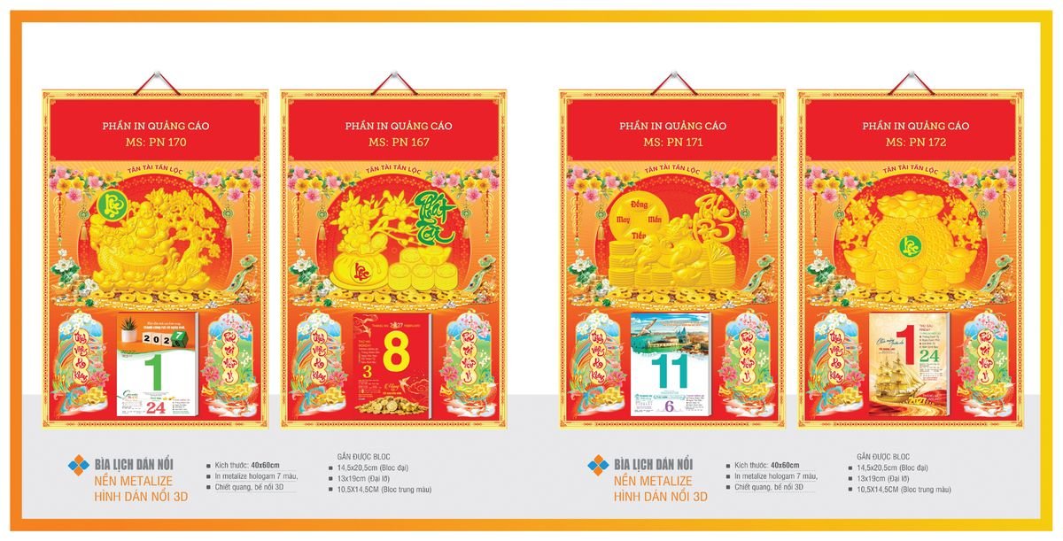 Bìa Lịch Treo Gắn Bloc TPNBIA30 Cung Cấp Lịch Tết Doanh Nghiệp Hà Nội