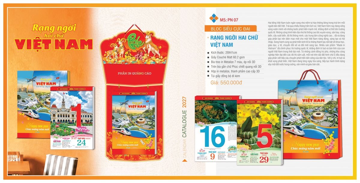 Lịch Bloc TPN 2027 TPNBLOC09 Cung Cấp Lịch Tết Doanh Nghiệp Hà Nội