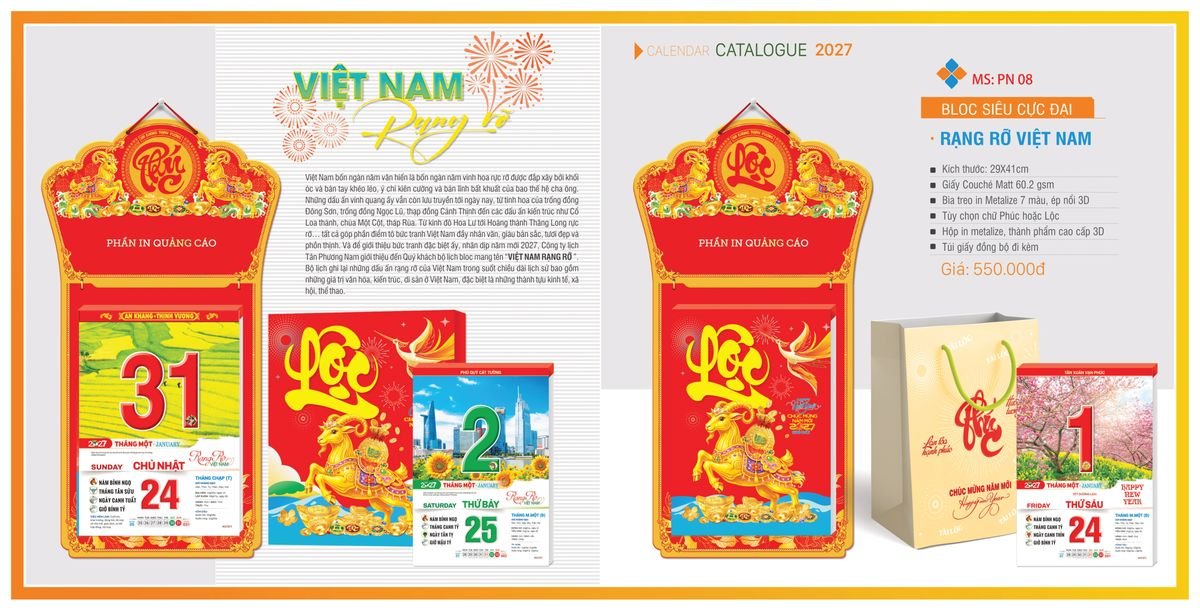Lịch Bloc TPN 2027 TPNBLOC10 Cung Cấp Lịch Tết Doanh Nghiệp Hà Nội