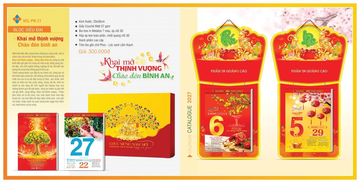 Lịch Bloc TPN 2027 TPNBLOC36 Cung Cấp Lịch Tết Doanh Nghiệp Hà Nội