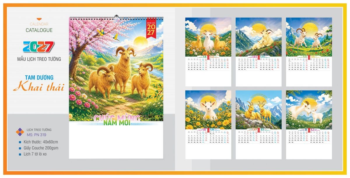 Lịch 7 Tờ Lò Xo TPNLX09 Cung Cấp Lịch Tết Doanh Nghiệp Hà Nội