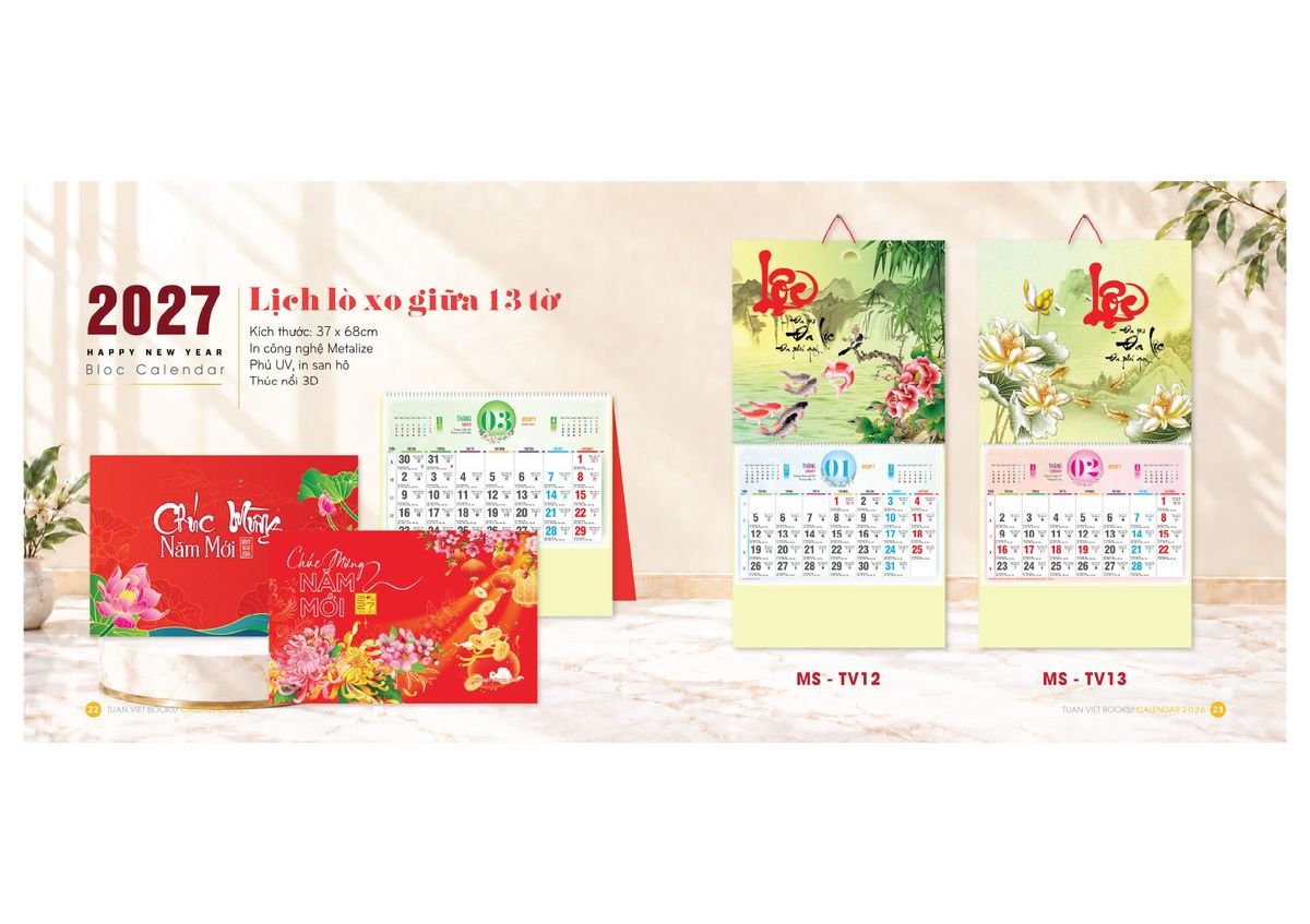 Lịch Bloc Cực Đại 2027 TV12 Cung Cấp Lịch Tết Doanh Nghiệp Hà Nội