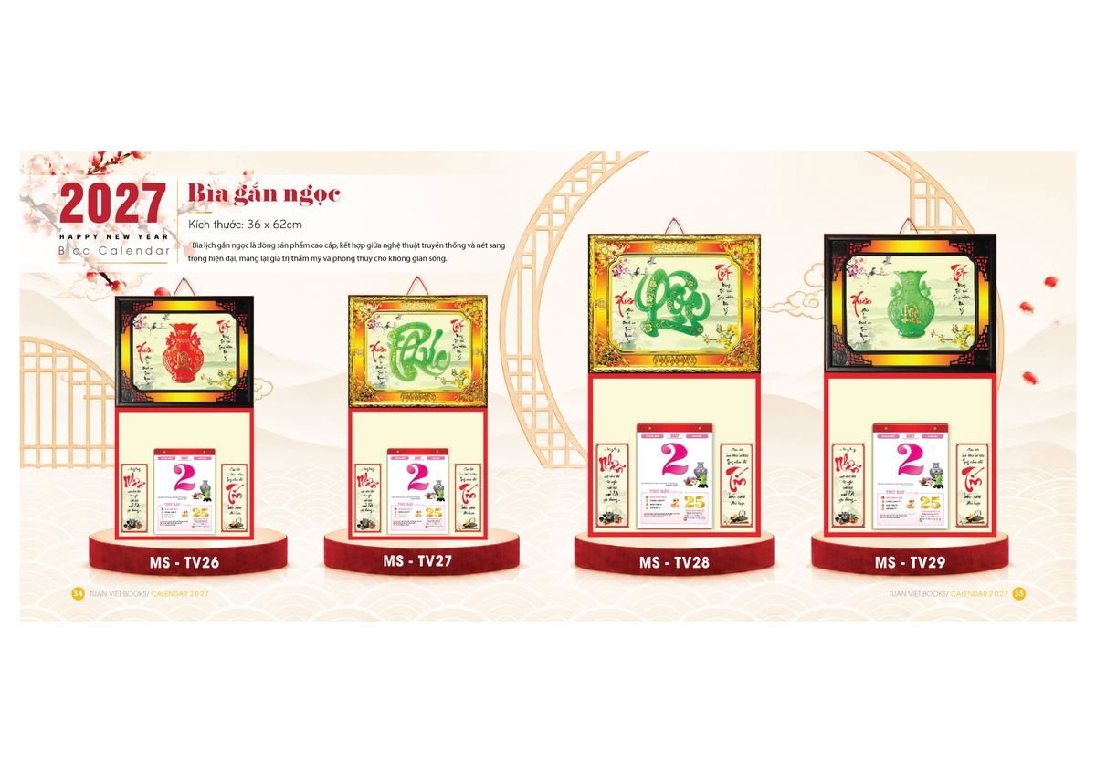 Lịch Bìa Treo Gắn Bloc 2027 TV18 Cung Cấp Lịch Tết Doanh Nghiệp Hà Nội
